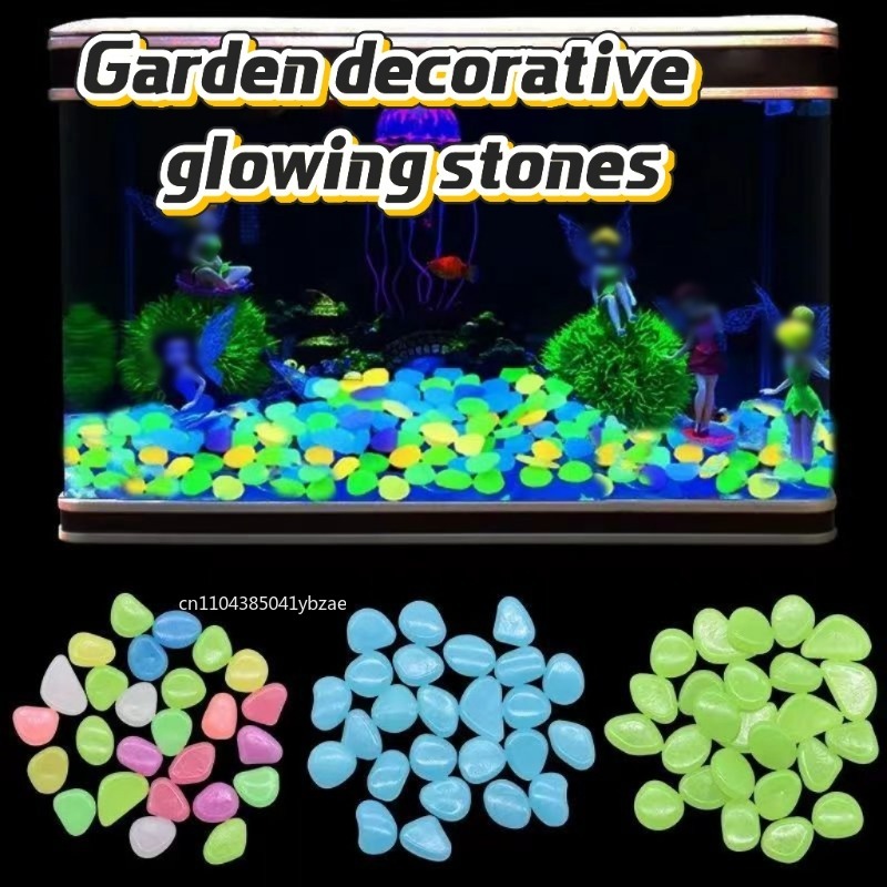Fish Tank Gravel - หินเรืองแสง 100-1000 ชิ้น, หินกรวดเรืองแสงสำหรับตกแต่งสวนในที่มืด, ตกแต่งทางเท้า, ตู้ปลา,
