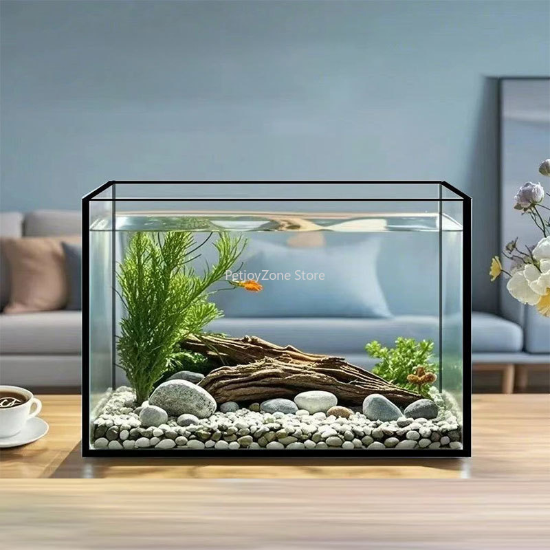 Aquarium Fish Keeping - ตู้ปลาทรงสี่เหลี่ยมขนาดใหญ่ กระจกใสพิเศษ ปรับขนาดได้ ใช้ไฟฟ้า 220v ดีไซน์รักษ์โลก