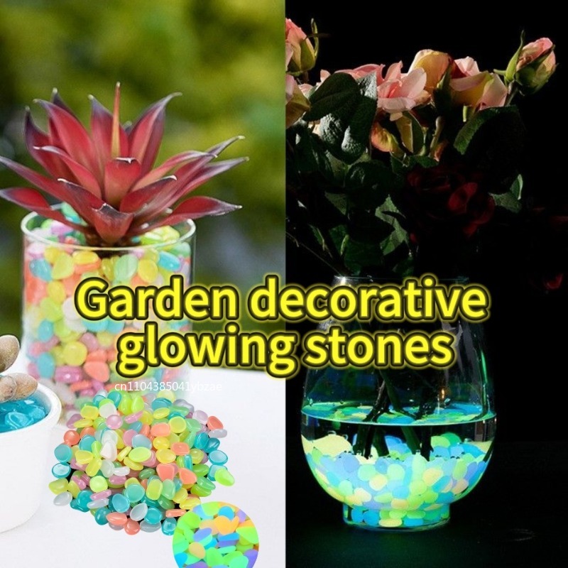 Fish Tank Gravel - หินเรืองแสง 100-1000 ชิ้น สำหรับตกแต่งสวน ตู้ปลา หินเรืองแสงในที่มืด