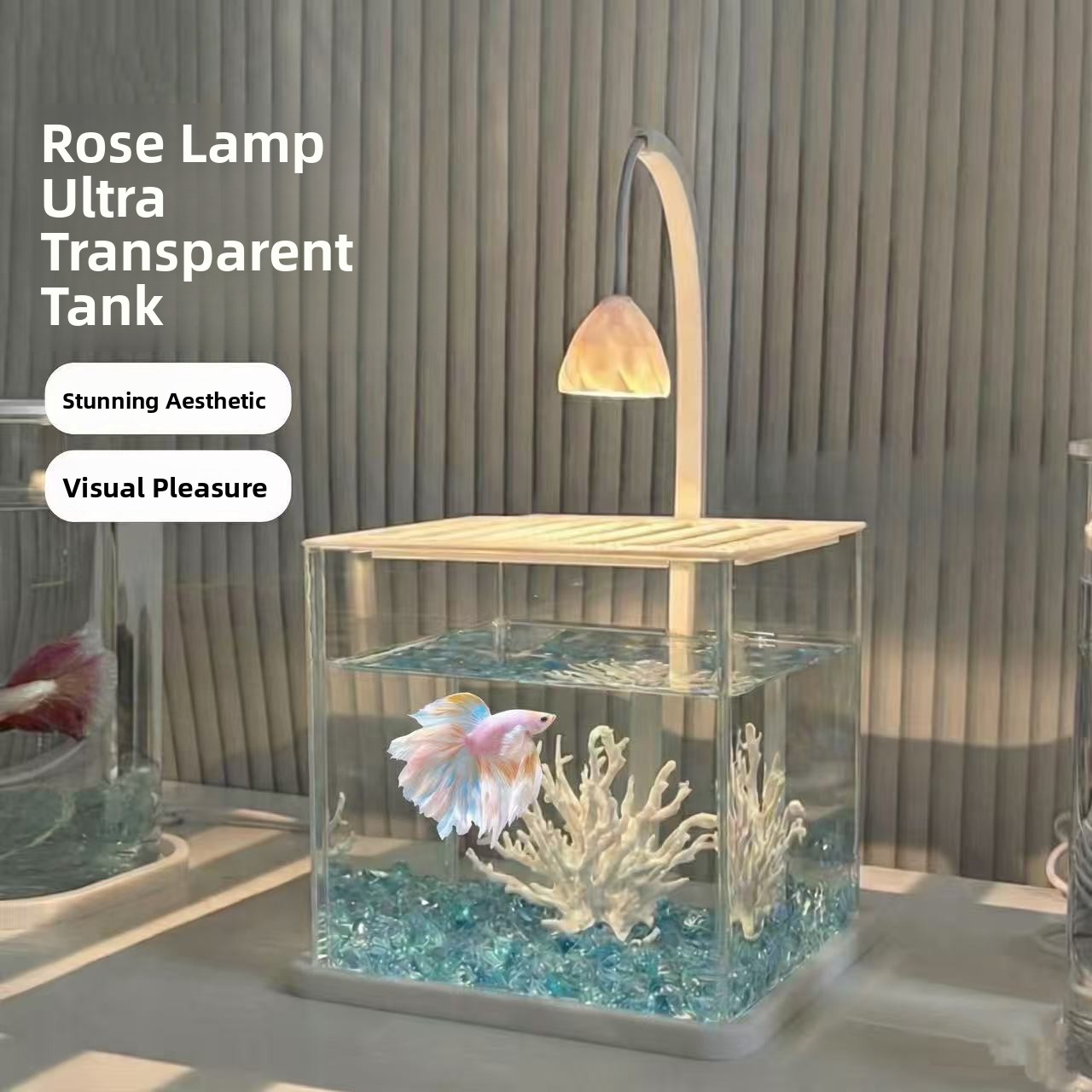 ตู้ปลาอะคริลิก ลายภูมิทัศน์ผลึ - Aquarium Fish Betta บทวิจารณ์และราคา